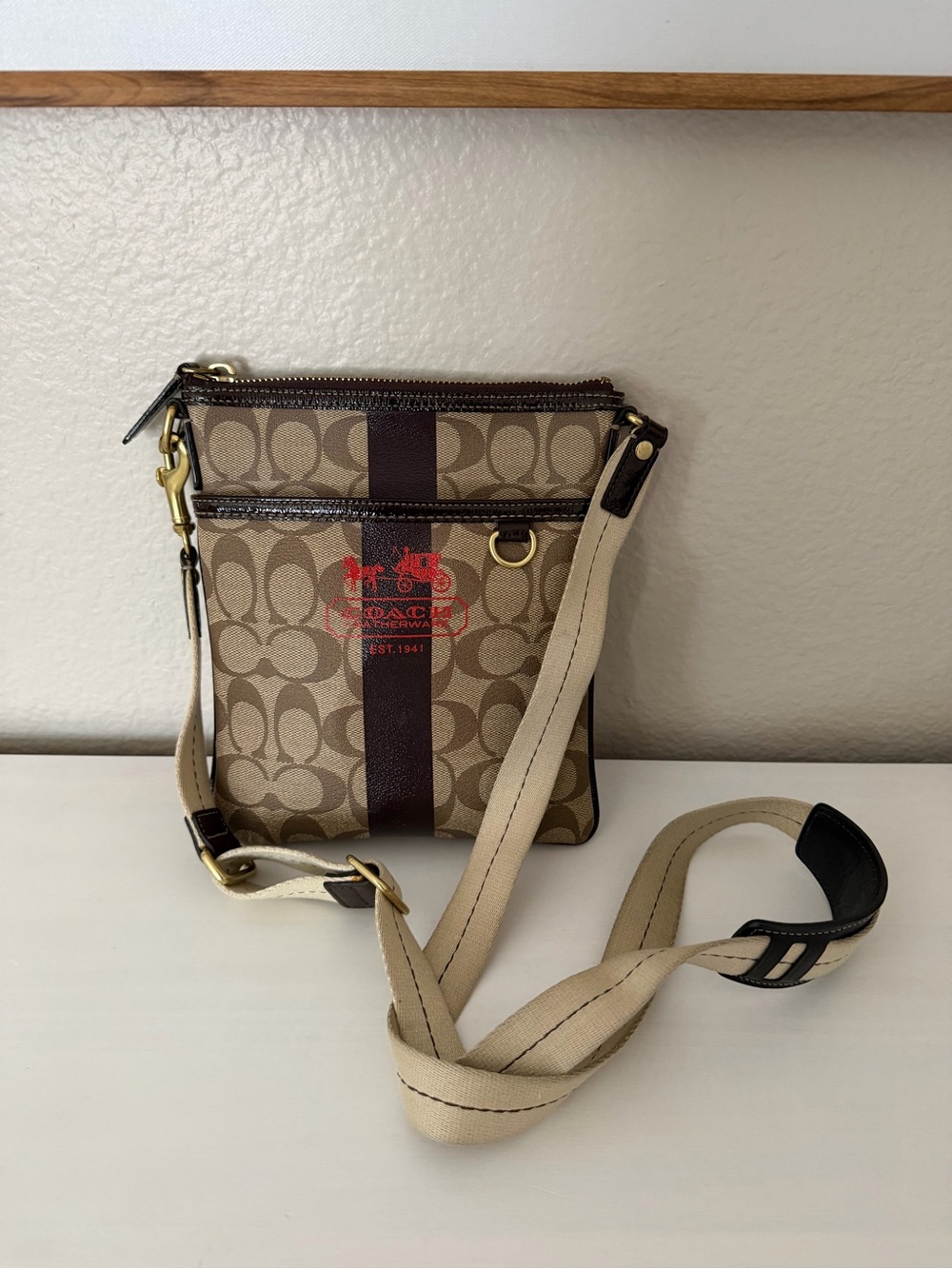 Coach Signature Canvas Messenger Crossbody Bag